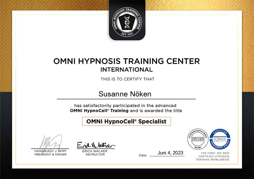 HypnoCell Zertifikat - Susanne Noeken
